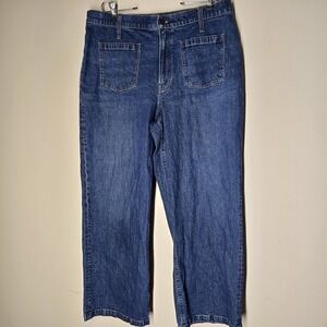 Madewell Perfect Vintage Wide-Leg Jean Plus Size 33 16 High Rise Stretch Blue